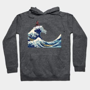 Samurai fight and ride the great wave Hoodie